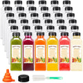 BAKHUK 36pcs 16oz Plastic Juice Bottles with Caps - Reusable Bulk Set