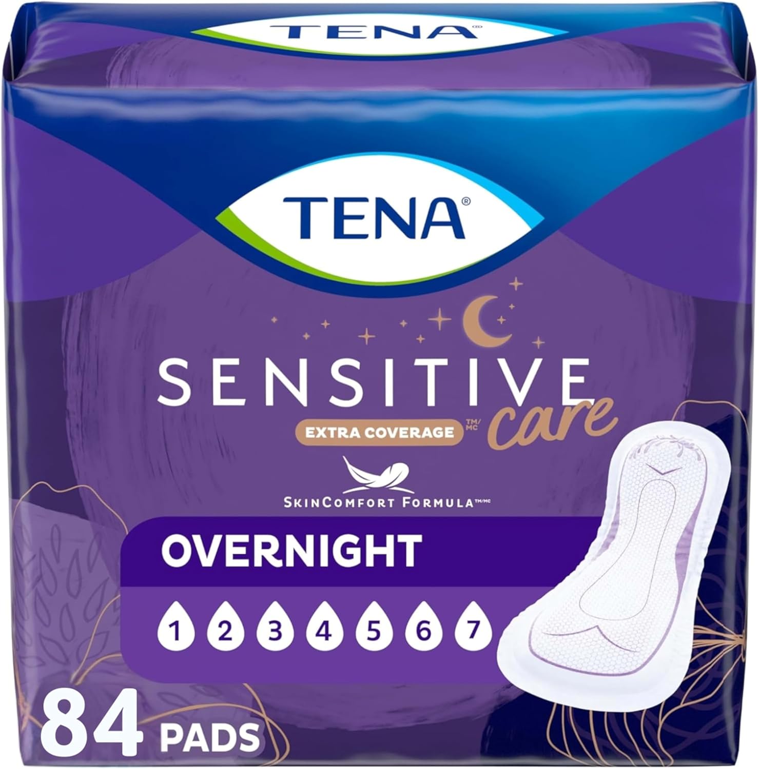 TENA Sensitive Care Incontinence Pads for Overnight Protection