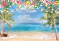 8x6ft Summer Hawaiian Beach Backdrop for Luau Party Photos