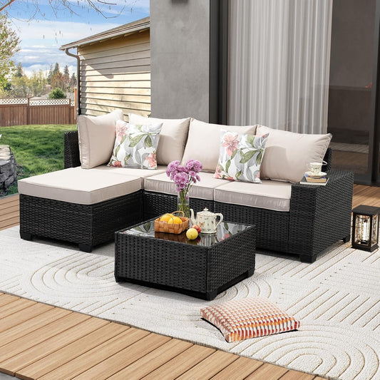 5 Pieces Patio Furniture Set for All-Weather Outdoor Comfort