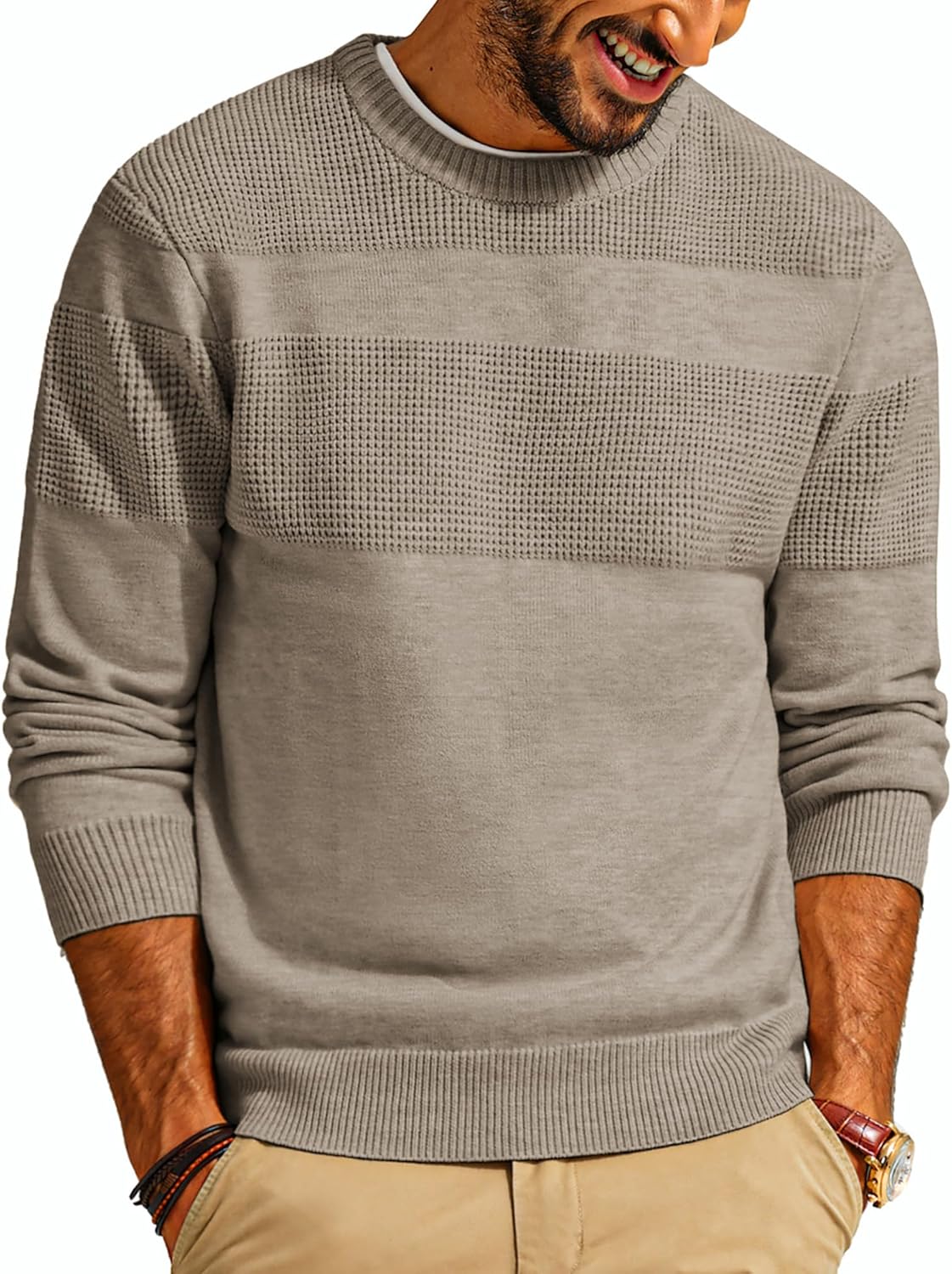 PJ PAUL JONES Mens Sweater Casual Crew Neck Pullover Knit Style