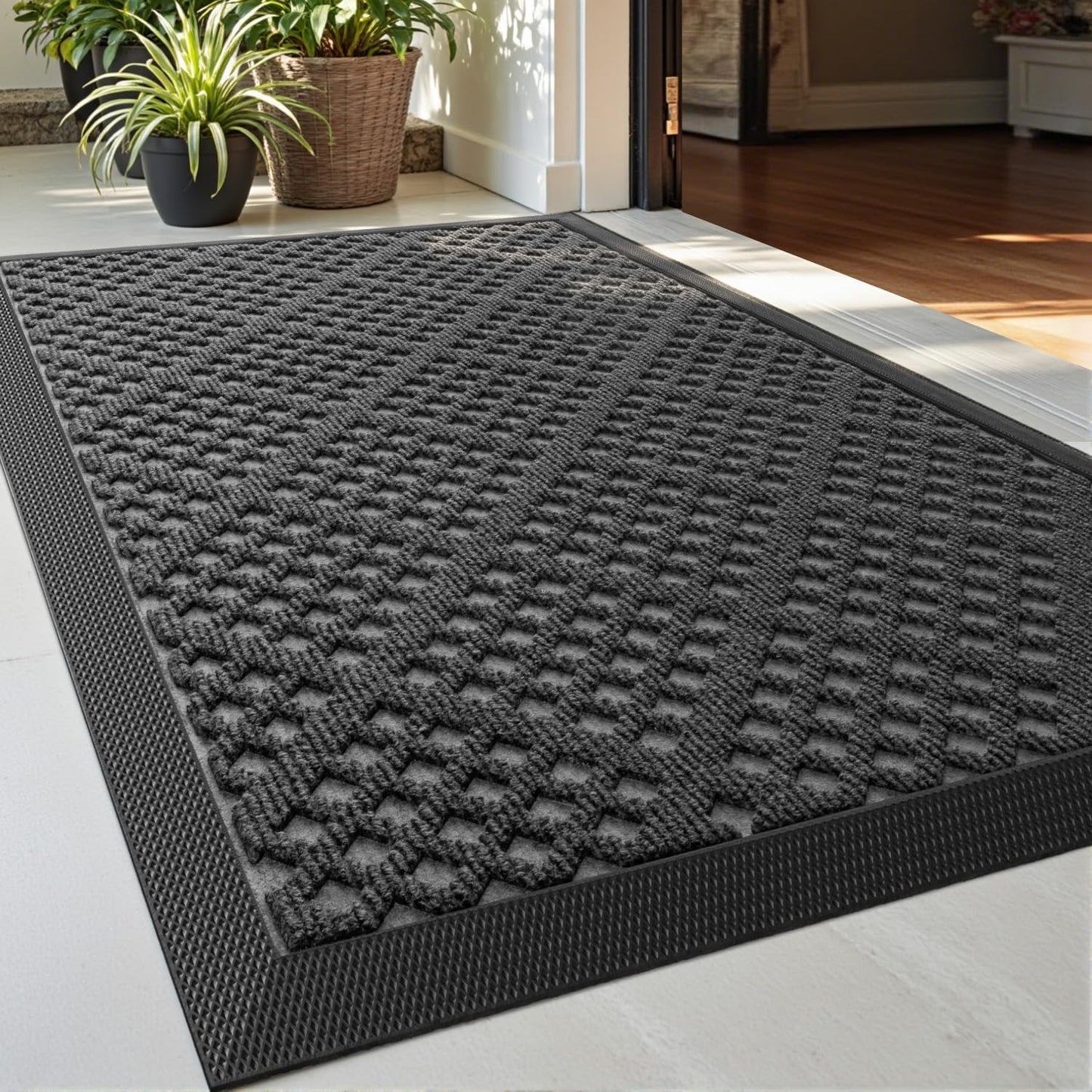 DEXI Door Mat Outside Entrance for High Traffic Areas, 2x3 ft