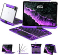 Transparent Purple Keyboard Case for 11 in iPad Air - 7-Color Backlit