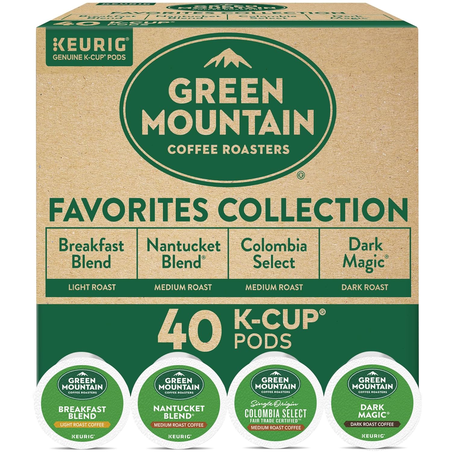 40 Count Keurig Roasters Favorites K-Cup Pods