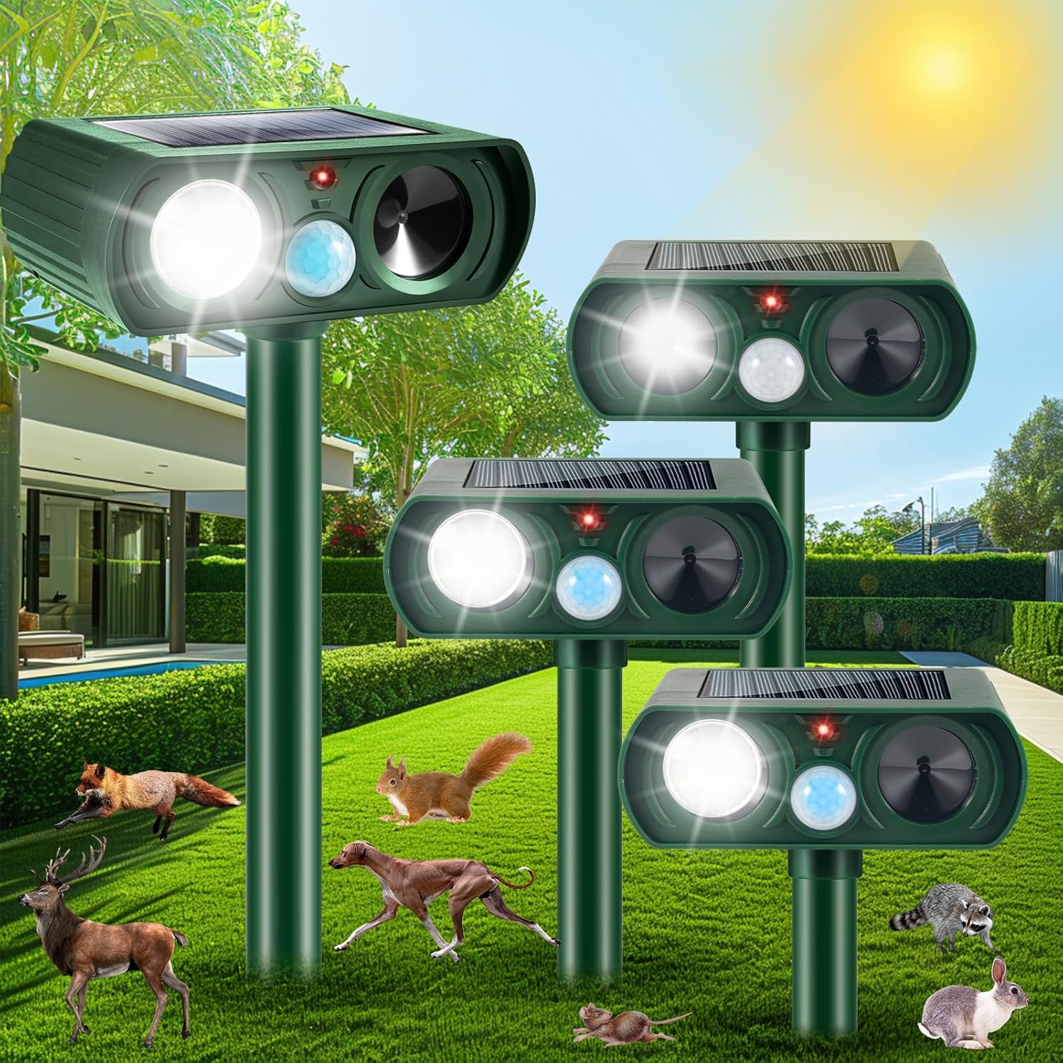 2024 Upgraded Solar Animal Repeller for Effective Outdoor Use