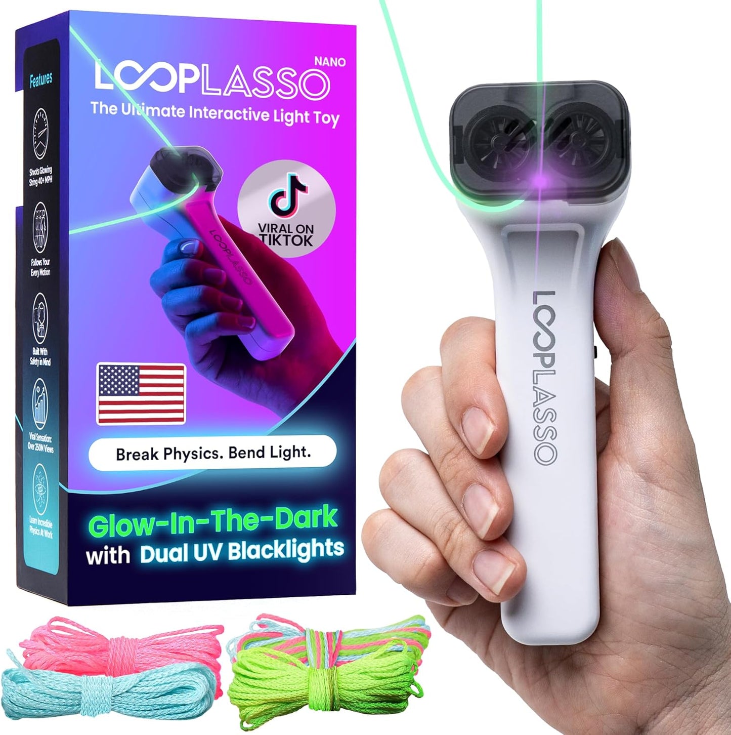 Loop Lasso Nano - Glow-in-The-Dark String Shooter Toy for All