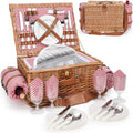Picnic Basket for 4 with Insulated Compartment and Blanket - Willow