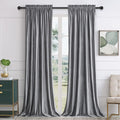 PRIMROSE Grey Velvet Blackout Curtains for Living Room Decor