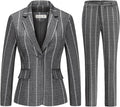 Womens Plaid Two Piece Blazer and Pant Suit Set - Office Ready