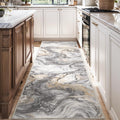 2x6 Runner Rug for Hallways Kitchen - Modern Abstract Washable Runner
