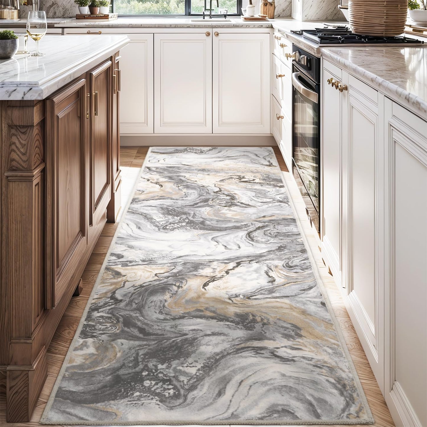 Modern Abstract 2x6 Runner Rug for Hallways and Kitchens