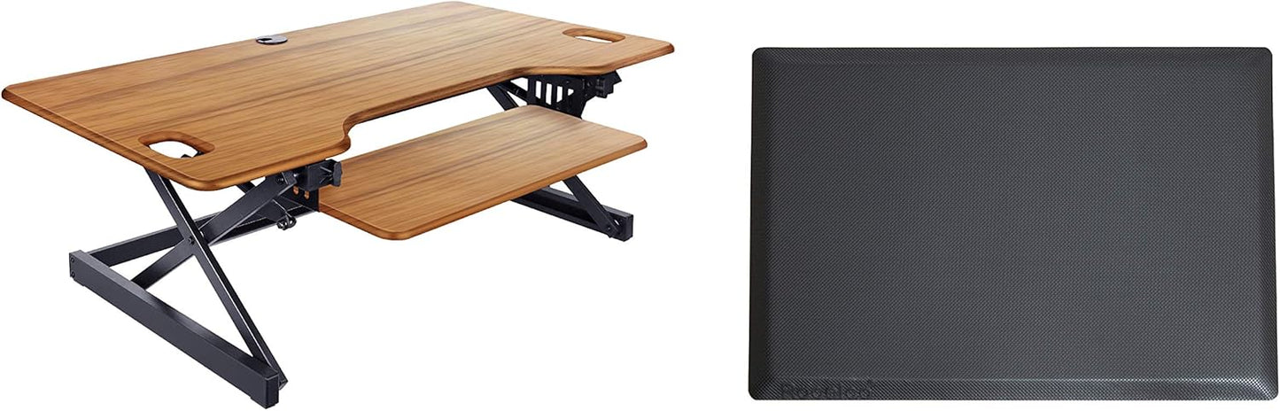 Rocelco 46in Large Height Adjustable Standing Desk Converter Bundle