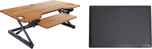 Rocelco 46in Large Height Adjustable Standing Desk Converter Bundle