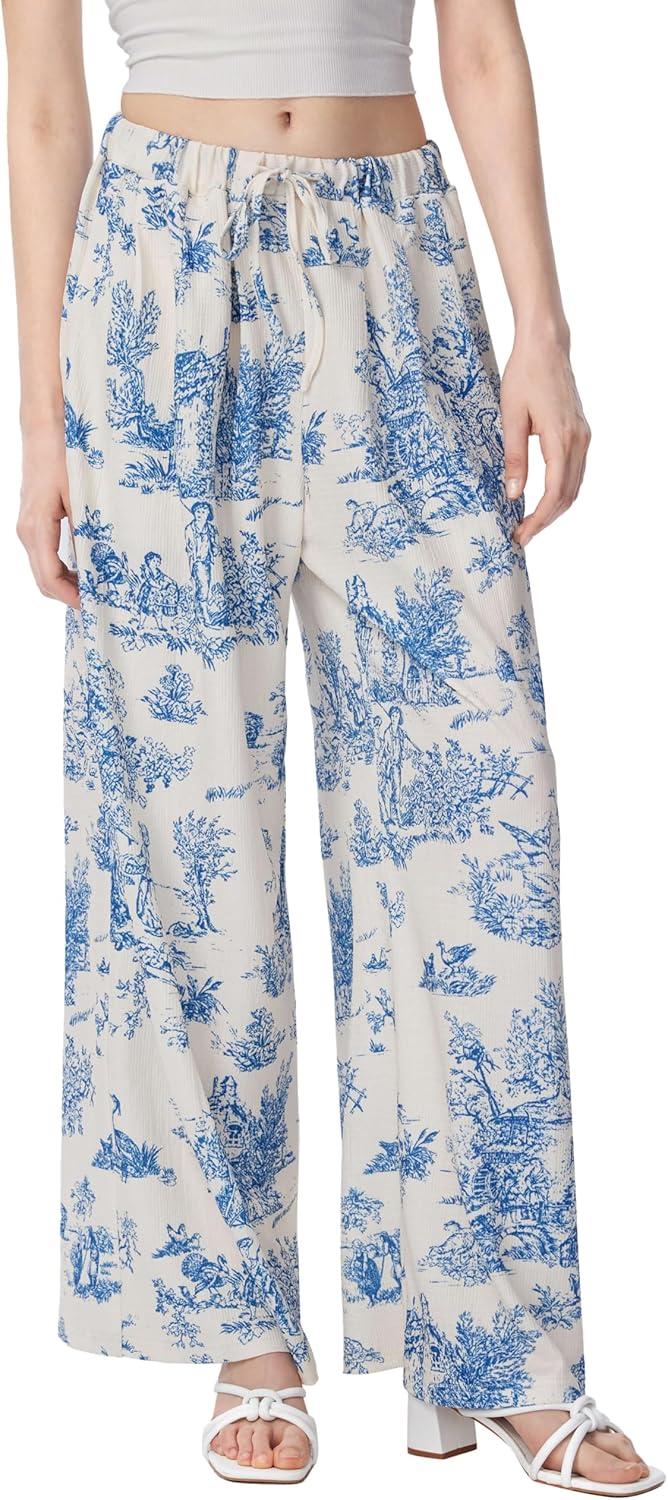 CIDER Wide Leg Palazzo Pants for Women with Pockets and Style