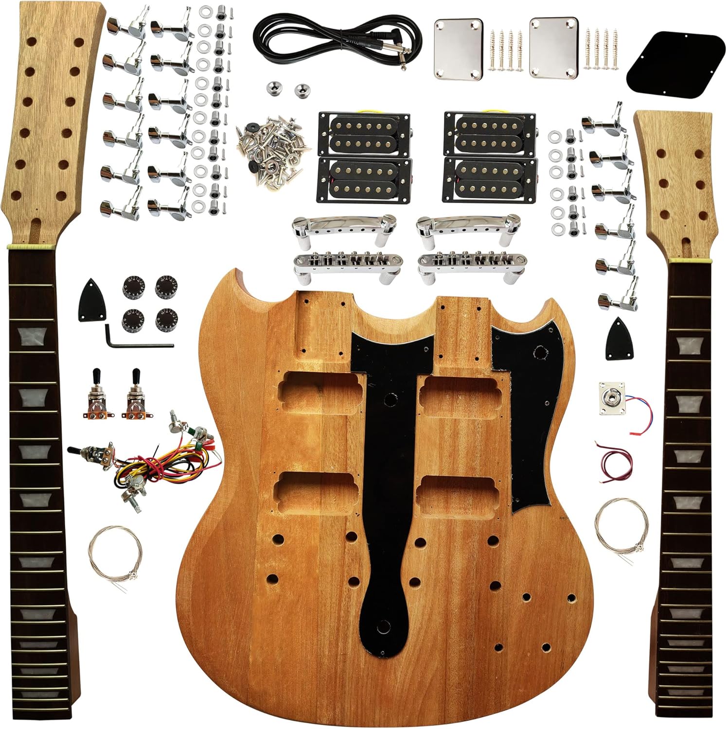 Dual-Neck Guitar Kit: Mahogany Build Your Own – GearMustHave