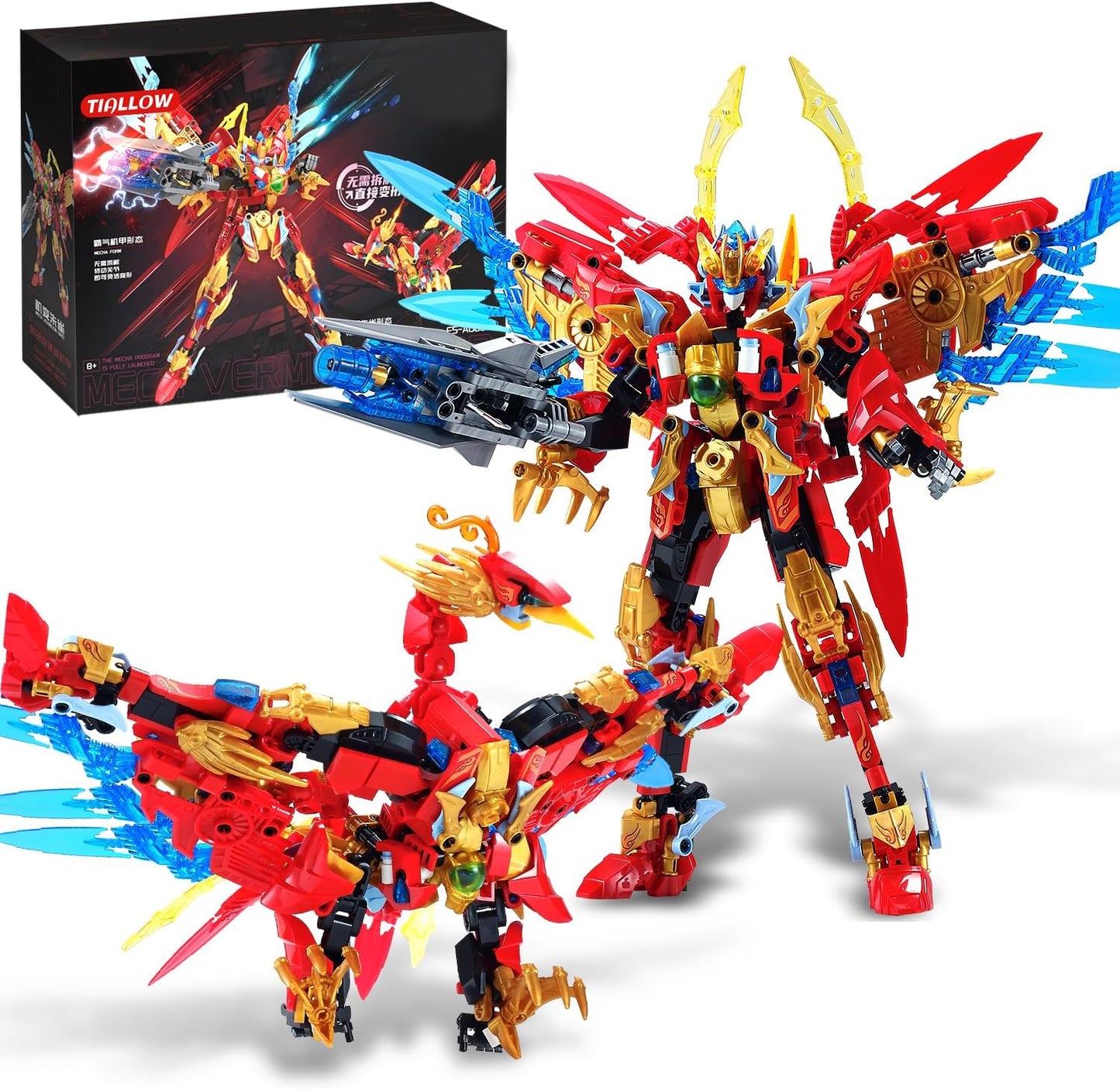 Fire Phoenix Mech Sets 2in1 Building Blocks for Kids and Adults
