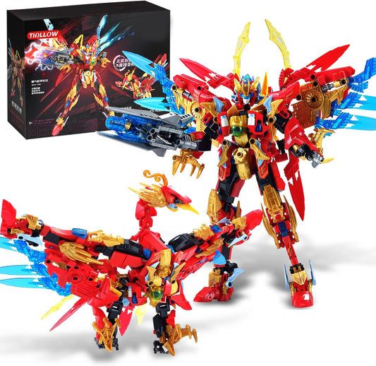 Fire Phoenix Mech Sets 2in1 Building Blocks for Kids and Adults