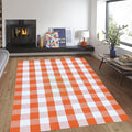 Fall Outdoor Rug Orange Buffalo Plaid Outdoor Rug 4x6 - Cozy Porch