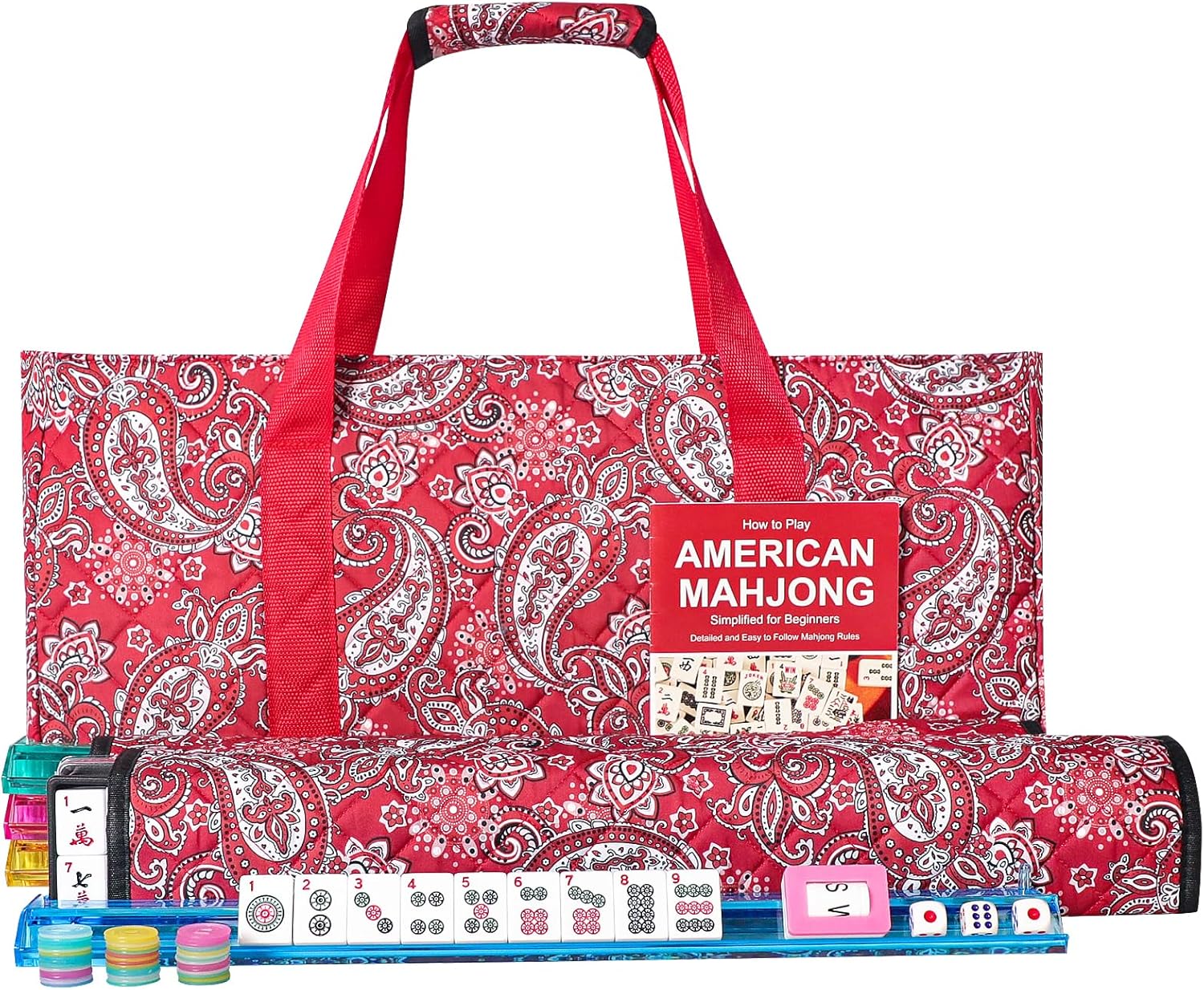 American Mahjong Game Set with 166 Tiles and Accessories