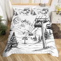 Snowy Ski Mountain Duvet Set, Kids Room Decor