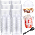 Clear Plastic Parfait Cups with Dome Lids 200 Pack - Disposable 11 oz