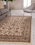 5 ft x 8 ft Ivory Black Area Rug - Sialk Hill Collection