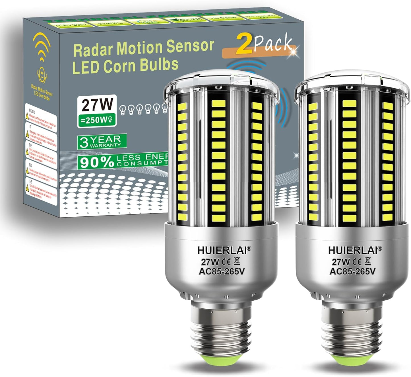 Radar Motion Sensor Light Bulbs for Outdoor Security Lighting