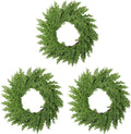 3PCS Christmas Cedar Wreaths 20in - Realistic Green Holiday Wreaths