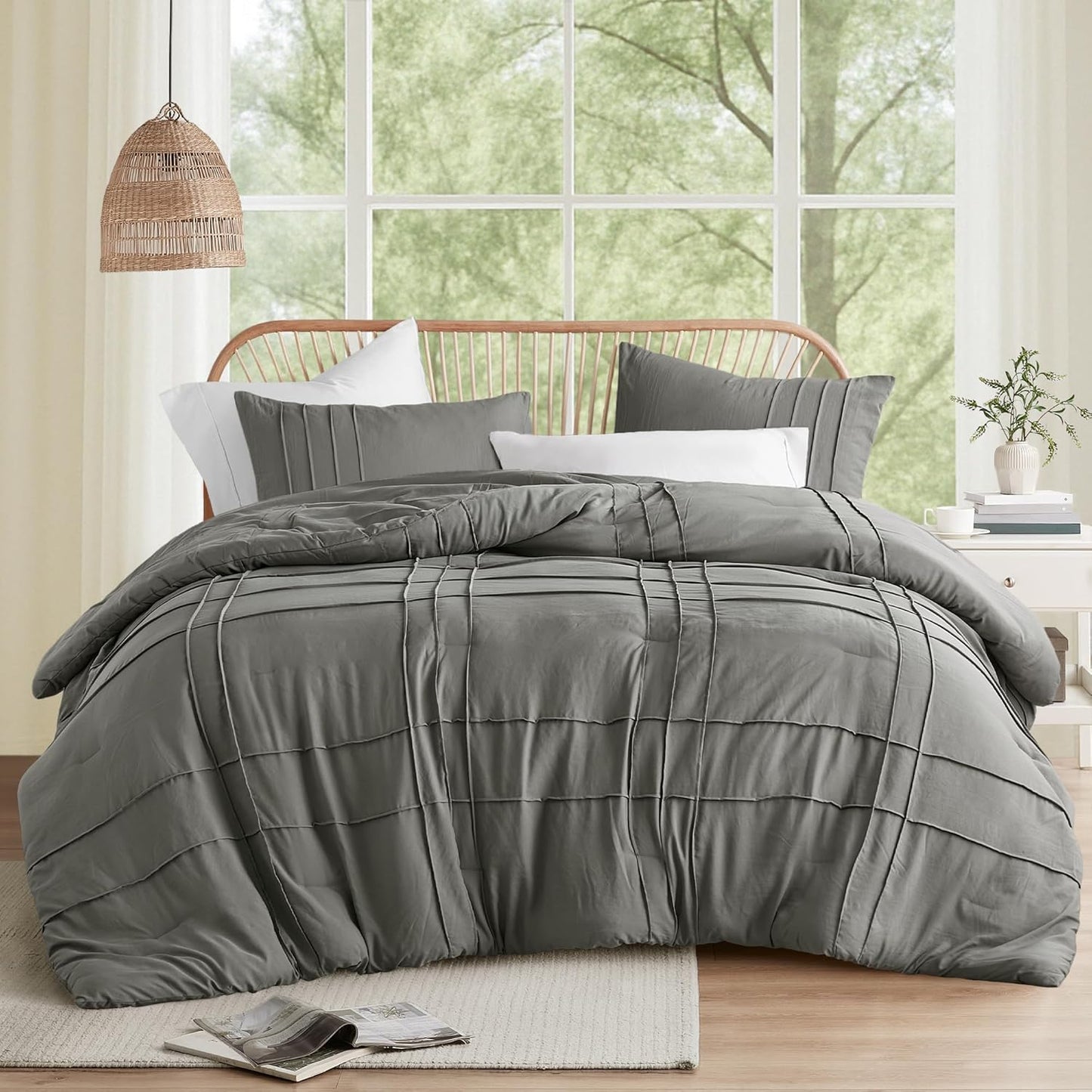Comfort Spaces Grey Queen Size Comforter Set for Cozy Sleep