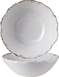 Rustic Melamine Serving Bowls, 12 in Large Salad Bowl Set