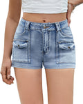 Women's Stretchy Jean Shorts Mid Waisted Twill Shorts - Comfortable be