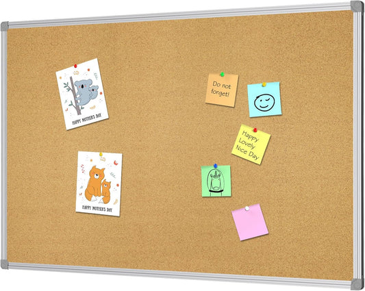 Lockways Double Sided Cork Board 36 x 24 for Home and Office