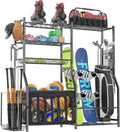 Garage Sports Equipment Organizer for Golf Bags and Balls