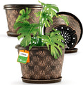 16 Inch Planter Pots for Plants 4 Pack - Retro Decorative Planters