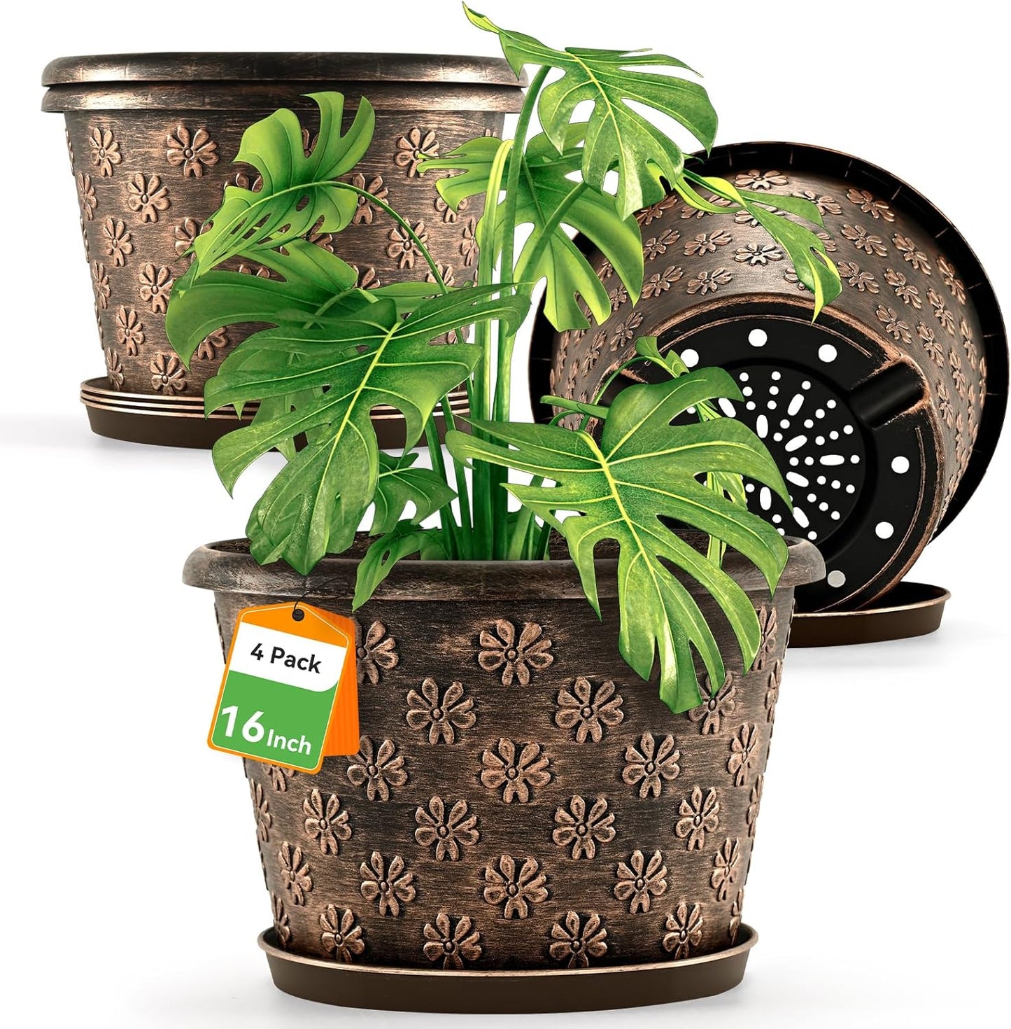 16 Inch Planter Pots for Plants - Stylish Indoor Outdoor Decor