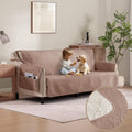 Quilted Sofa Slipcovers with Pockets for 3 Cushion Sofa - Dusty Pink