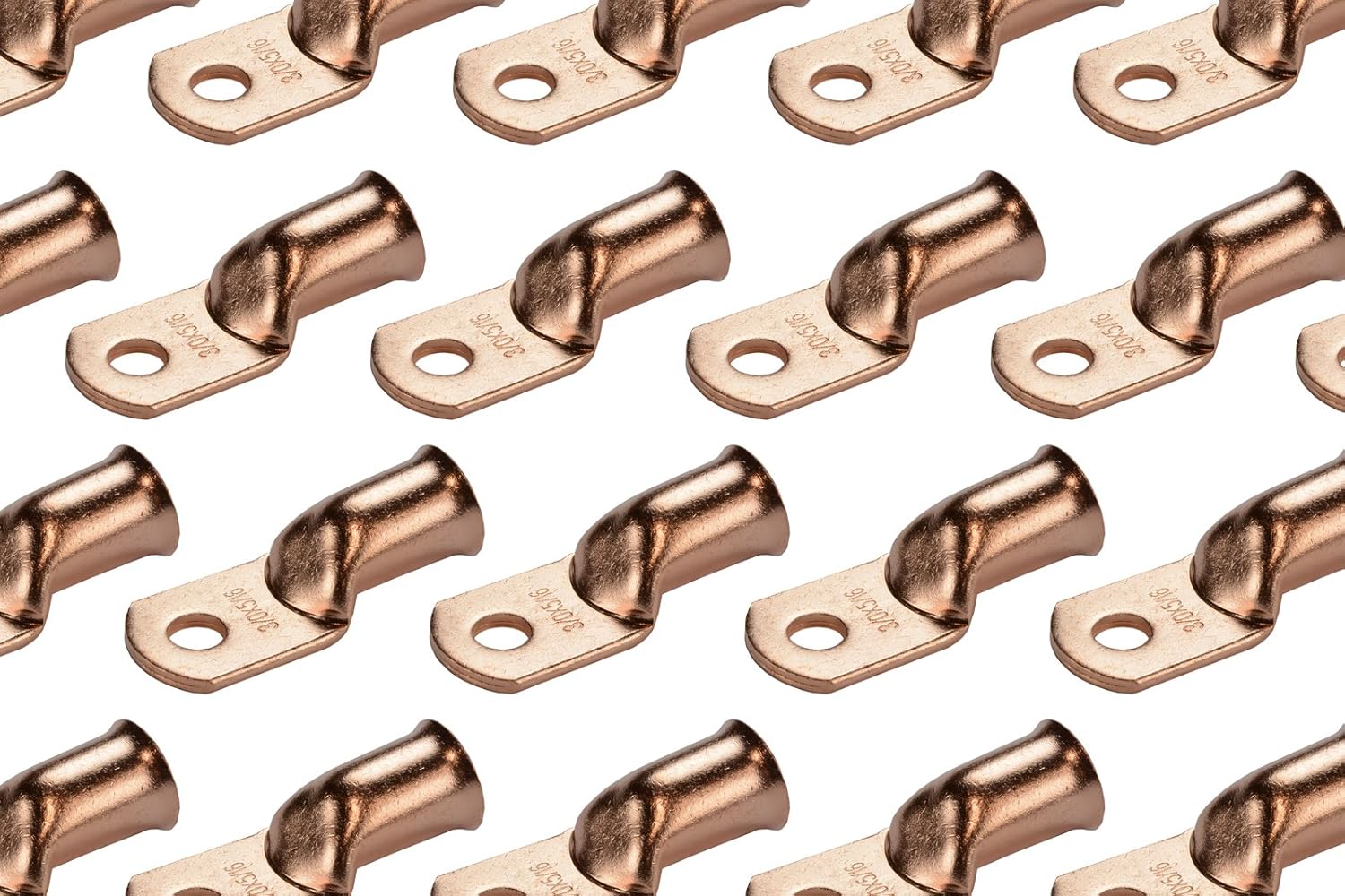 TEMCo 50 Pack Bare Copper Welding Battery Cable Ends for Durability