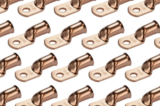 TEMCo 50 Pack Bare Copper Welding Battery Cable Ends for Durability