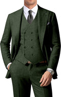 Men's Herringbone Tweed 3 Piece Suit Set for Weddings and Prom