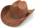 Western Cowboy Hat for Men and Women - Unisex Wide Brim Felt