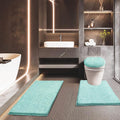 Bathroom Rug Set 3 Piece with Adjustable Toilet Seat Cover - Plush