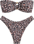 Bandeau O Ring Tie-Dye Bikini - Strapless High Cut