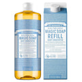 Pure-Castile Liquid Magic Soap Refill - Unscented Baby, Multi-Use