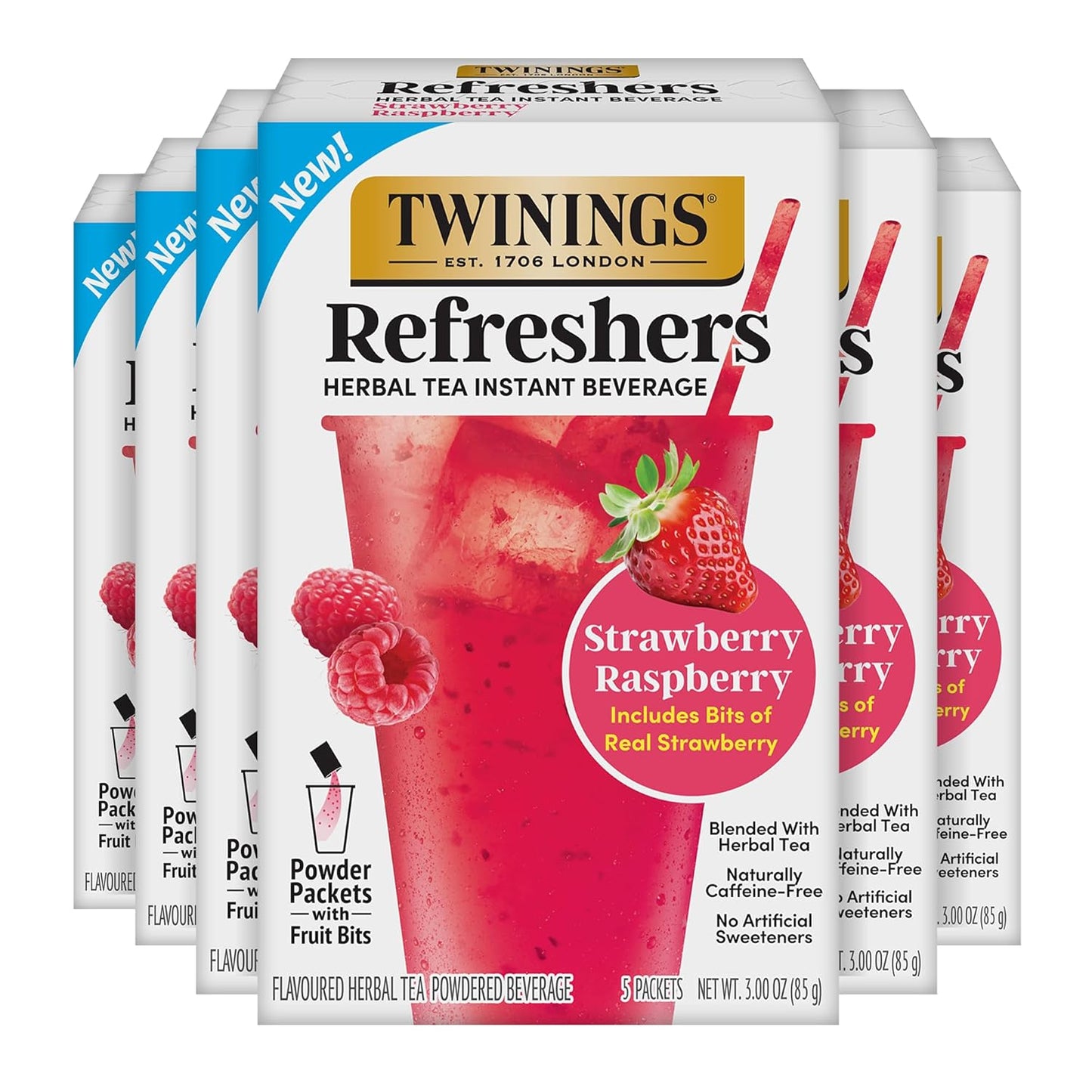 Twinings Strawberry Raspberry Refreshers Herbal Tea Instant Beverage