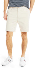 Nautica Mens Classic Fit Flat Front Stretch Solid Chino 8.5 in Deck