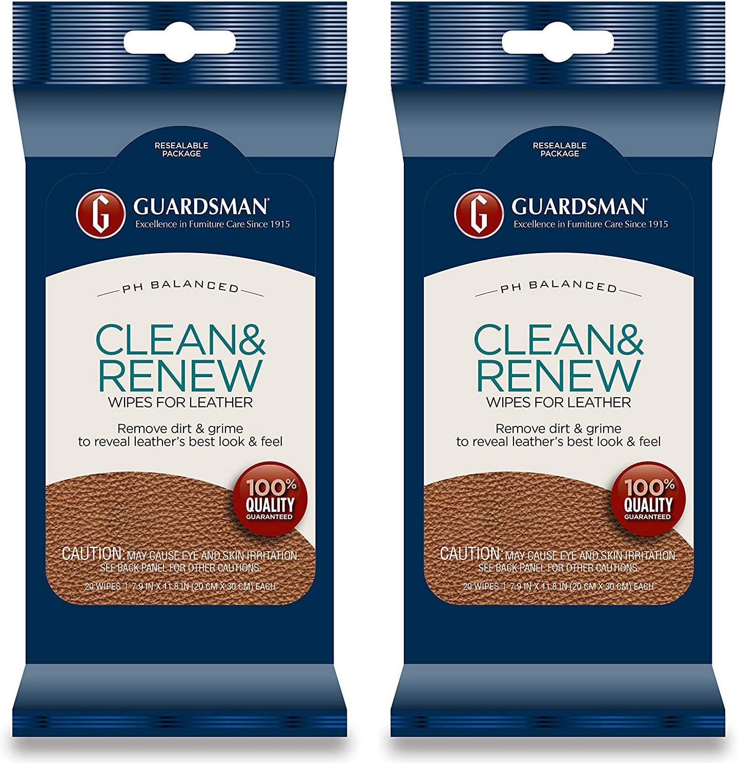 Guardsman Leather Wipes - Removes Dirt & Grime - 2 Pack