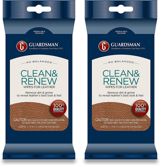 Guardsman Leather Wipes - Removes Dirt & Grime - 2 Pack