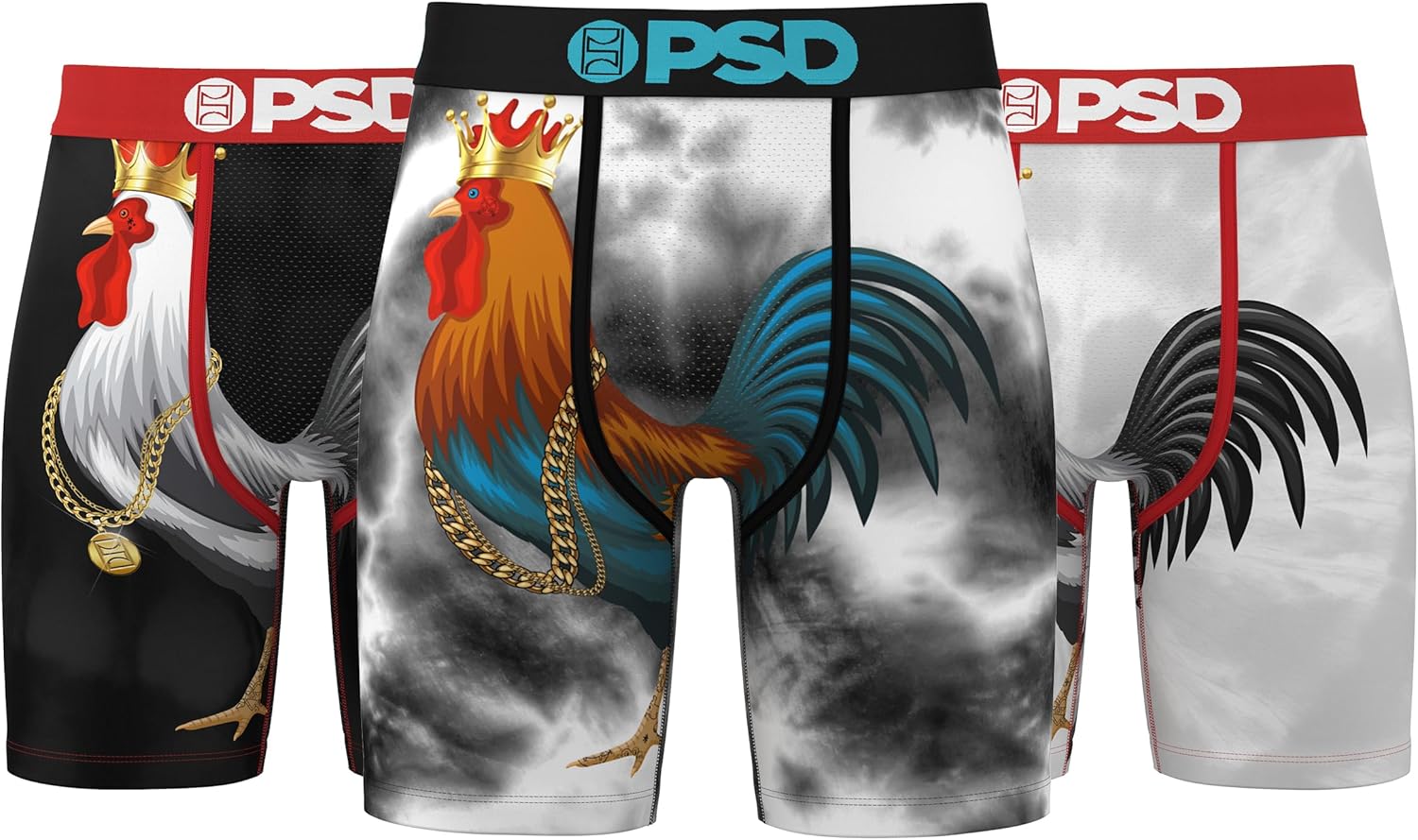 PSD Men's Poly Blend Underwear - Comfortable 7 Inch Boxer Briefs