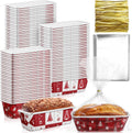 Christmas Mini Paper Loaf Pans 50 Sets - Disposable Festive Baking