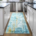 Runner Rug for Kitchen Teal Blue Hallway Runner 2ft6ft'x8ft - Washable